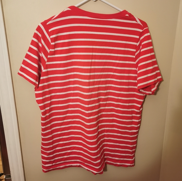 Claire France Tee Red & white stripes Plus Size 1X - Picture 6 of 7